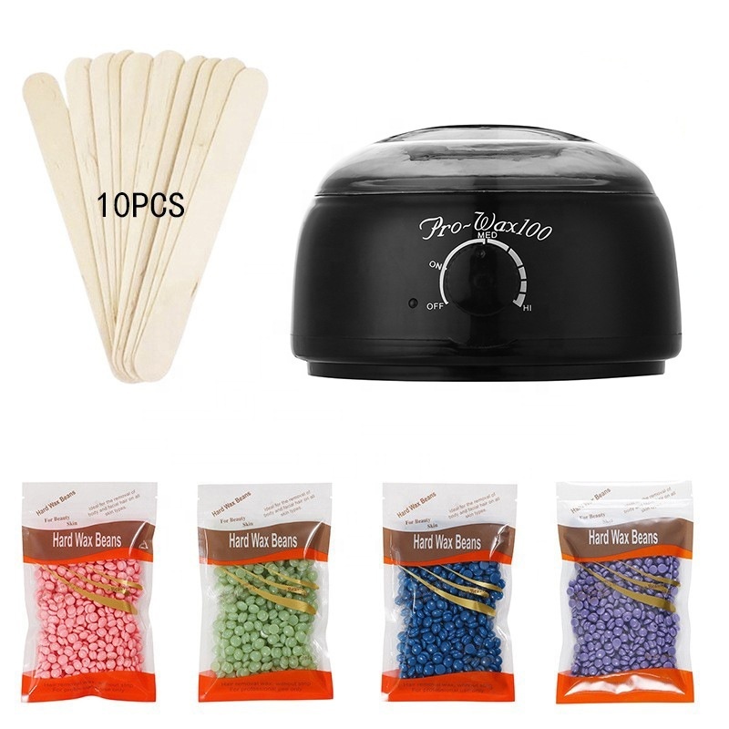 Wax Heater Warmer Machine For Hair Removal Depilation Wax Beans Paraffin Pot and Wood Sticks Kit