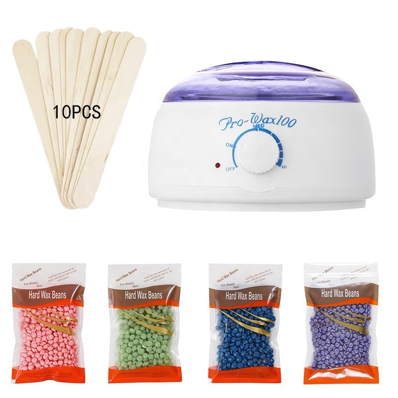 Wax Heater Warmer Machine For Hair Removal Depilation Wax Beans Paraffin Pot and Wood Sticks Kit