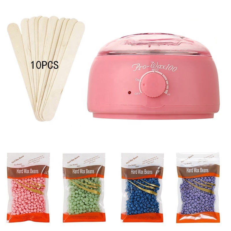 Wax Heater Warmer Machine For Hair Removal Depilation Wax Beans Paraffin Pot and Wood Sticks Kit