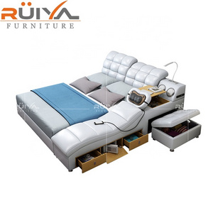 Factory supply massage tatami smart bed intelligent multifunctional storage leather bed king size bed cama