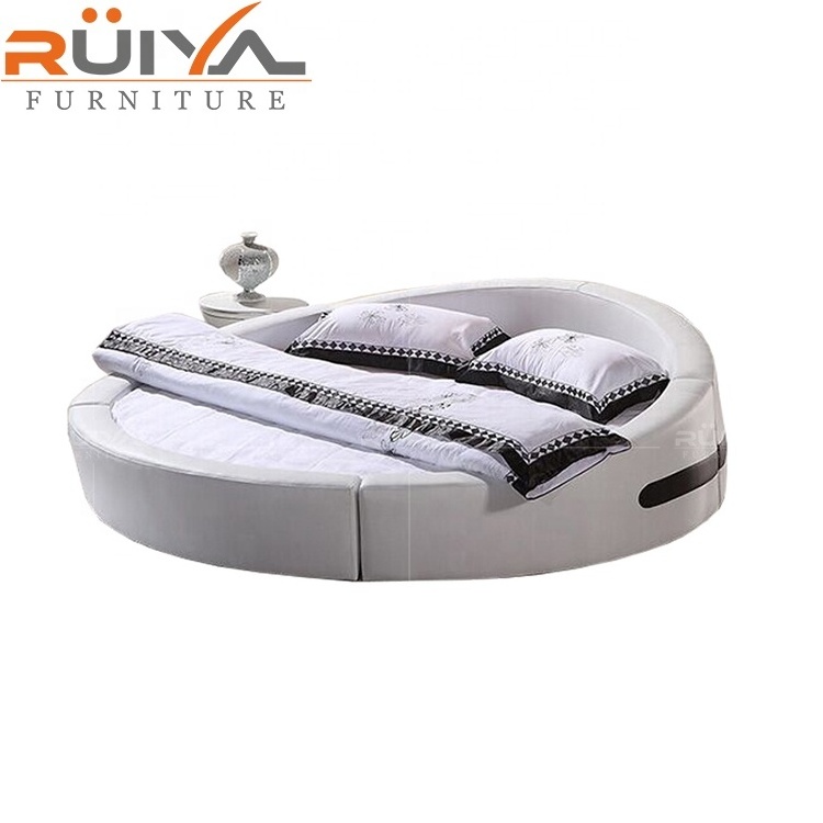 China supplier Cheap price factory round beds high quality leather bed