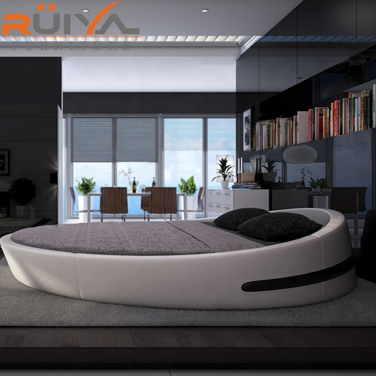 China supplier Cheap price factory round beds high quality leather bed