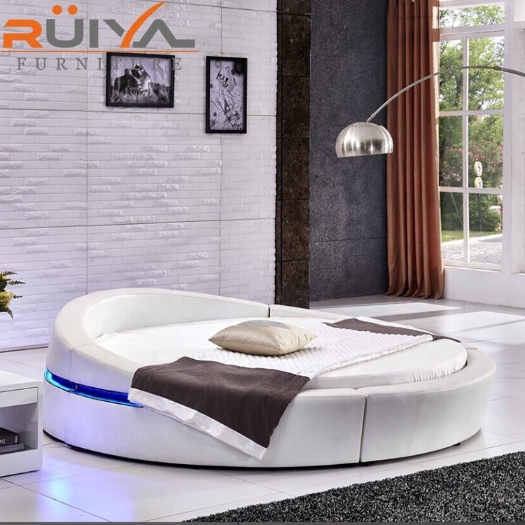 China supplier Cheap price factory round beds high quality leather bed