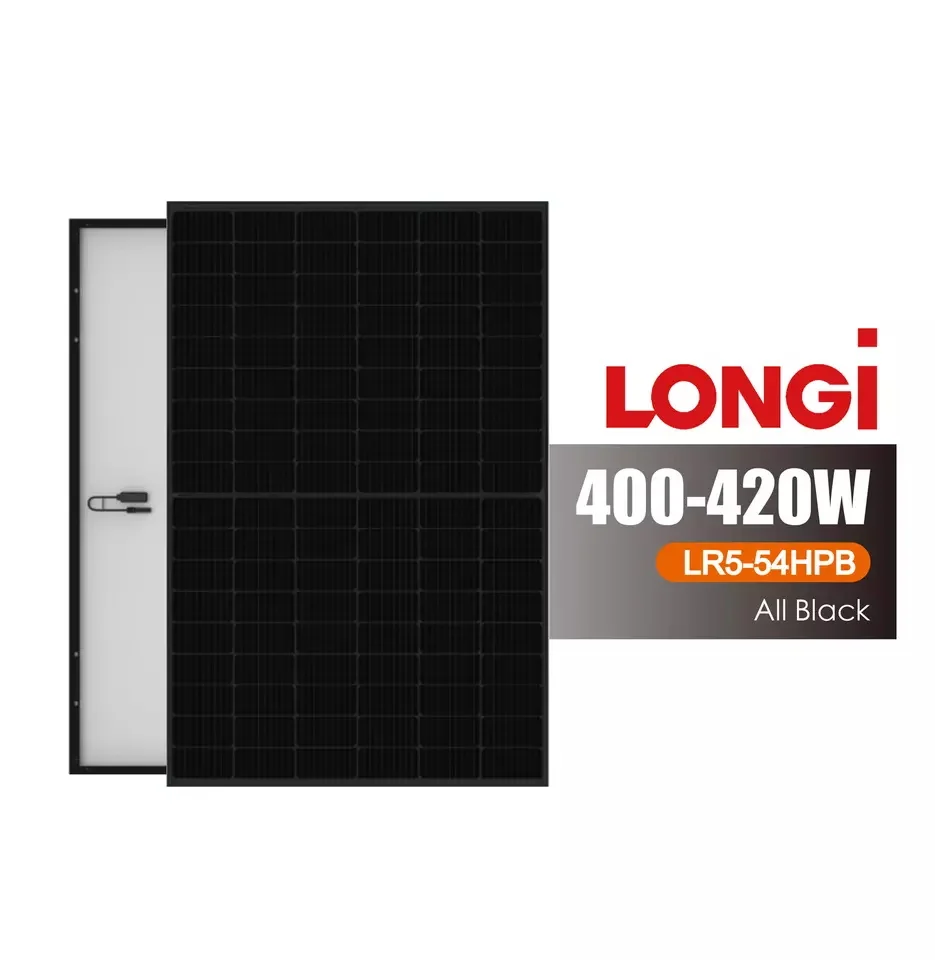 Longi 400W 405W 410W 415W 420W All Black full black Solar Module Solar Panel For Home Solar Panels