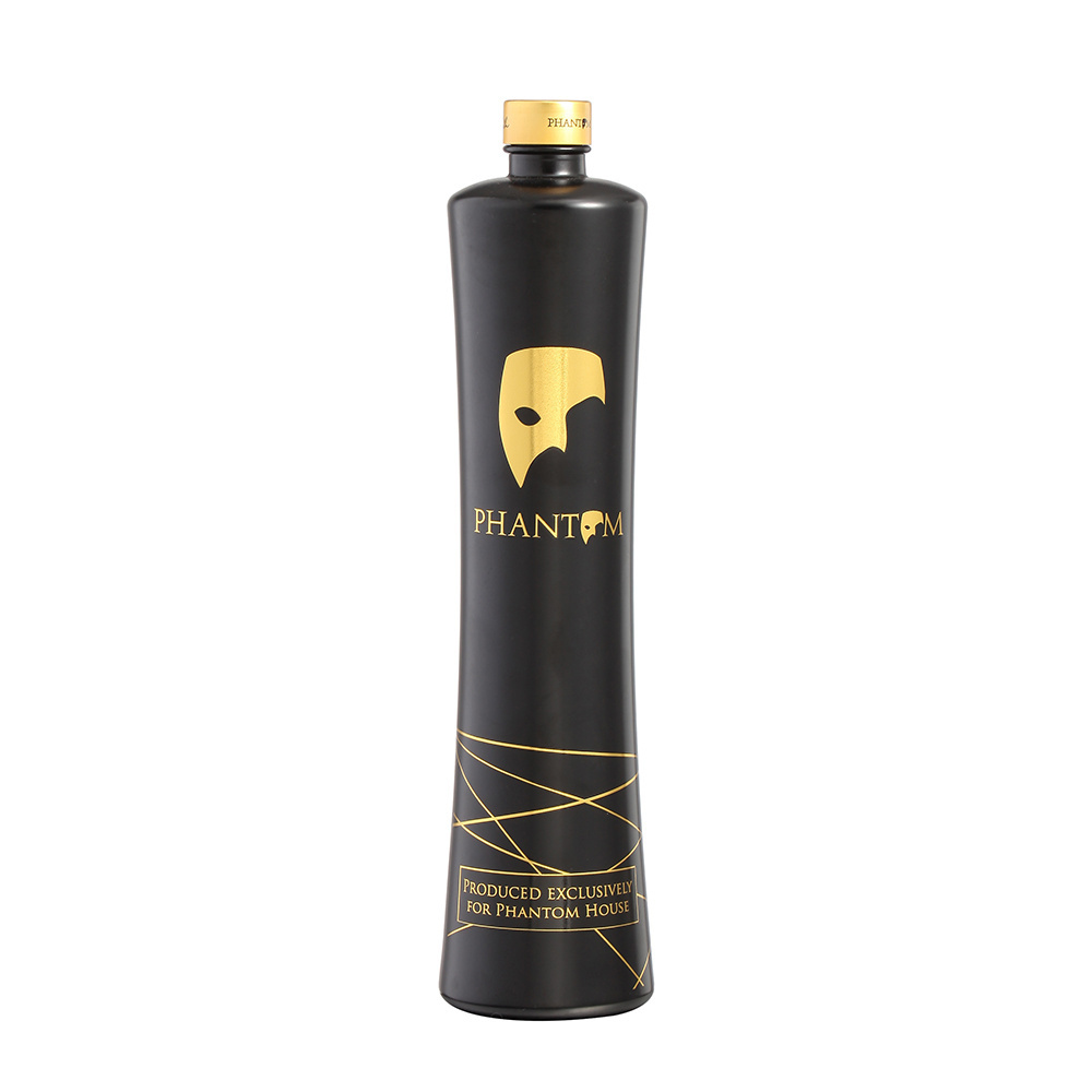 Premium 500ml 700ml 750ml vodka glass bottle Electroplate Gold custom 750ml spirit tequila liquor bottle with screw cap cork