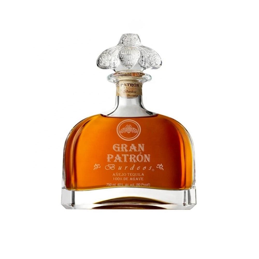 Factory direct sales personalized unique patron tequila cocktail glass bottle