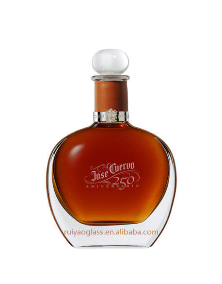 China factory  personalized unique 750ml patron tequila liquor glass bottle