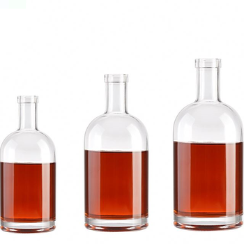 Factory wholesale empty 375ml 500ml 700ml glass liquor bottle with cork custom 750ml whiskey vodka gin spirit glass bottle