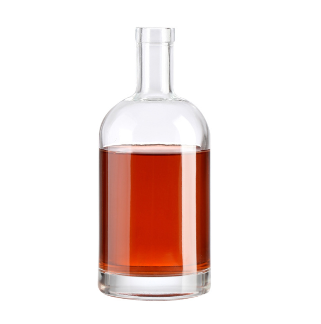 Factory wholesale empty 375ml 500ml 700ml glass liquor bottle with cork custom 750ml whiskey vodka gin spirit glass bottle