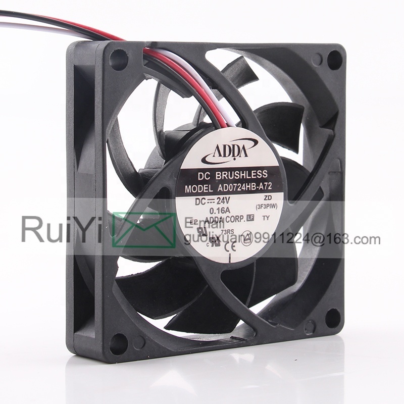 Taiwan ADDA 12V 48V DC24V 0.16A EC AC 7CM 70X70X15MM 7015 three-wire ball high air volume inverter AD0724HB-A72 cooling fan