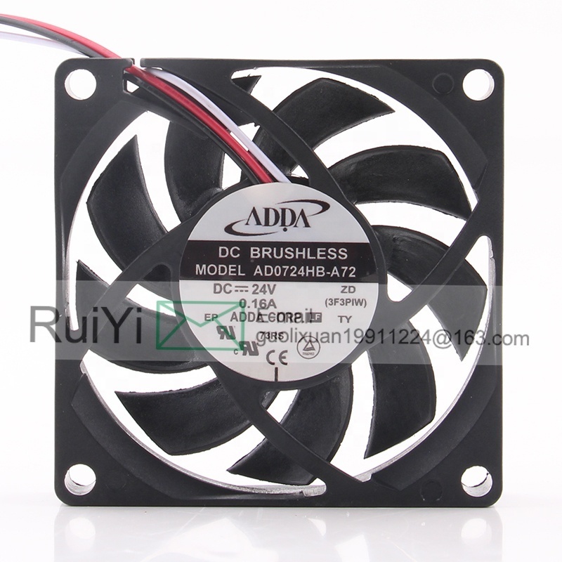 Taiwan ADDA 12V 48V DC24V 0.16A EC AC 7CM 70X70X15MM 7015 three-wire ball high air volume inverter AD0724HB-A72 cooling fan