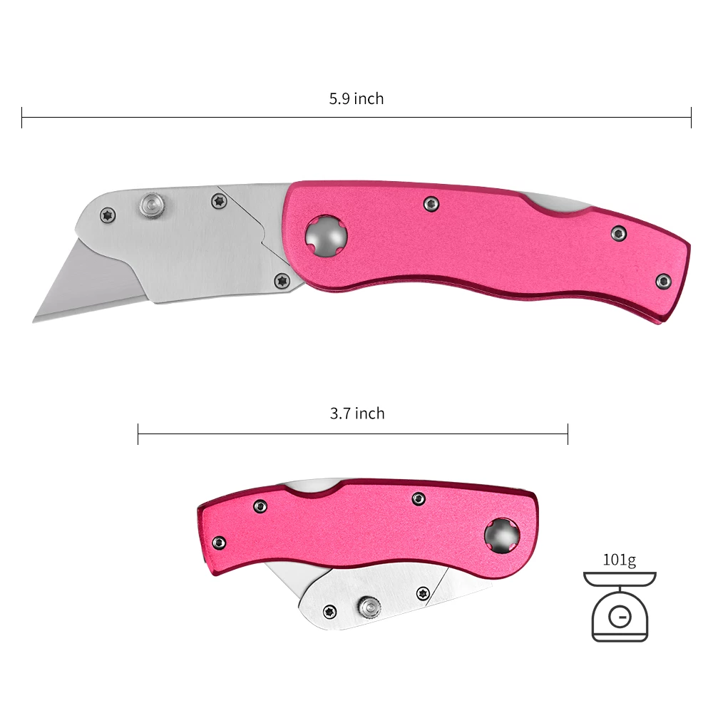 Cutting Case Box Paper Survival Camping Tool EDC Pink Pocket Knife Outdoor Folding Utility Knife