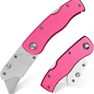 Cutting Case Box Paper Survival Camping Tool EDC Pink Pocket Knife Outdoor Folding Utility Knife