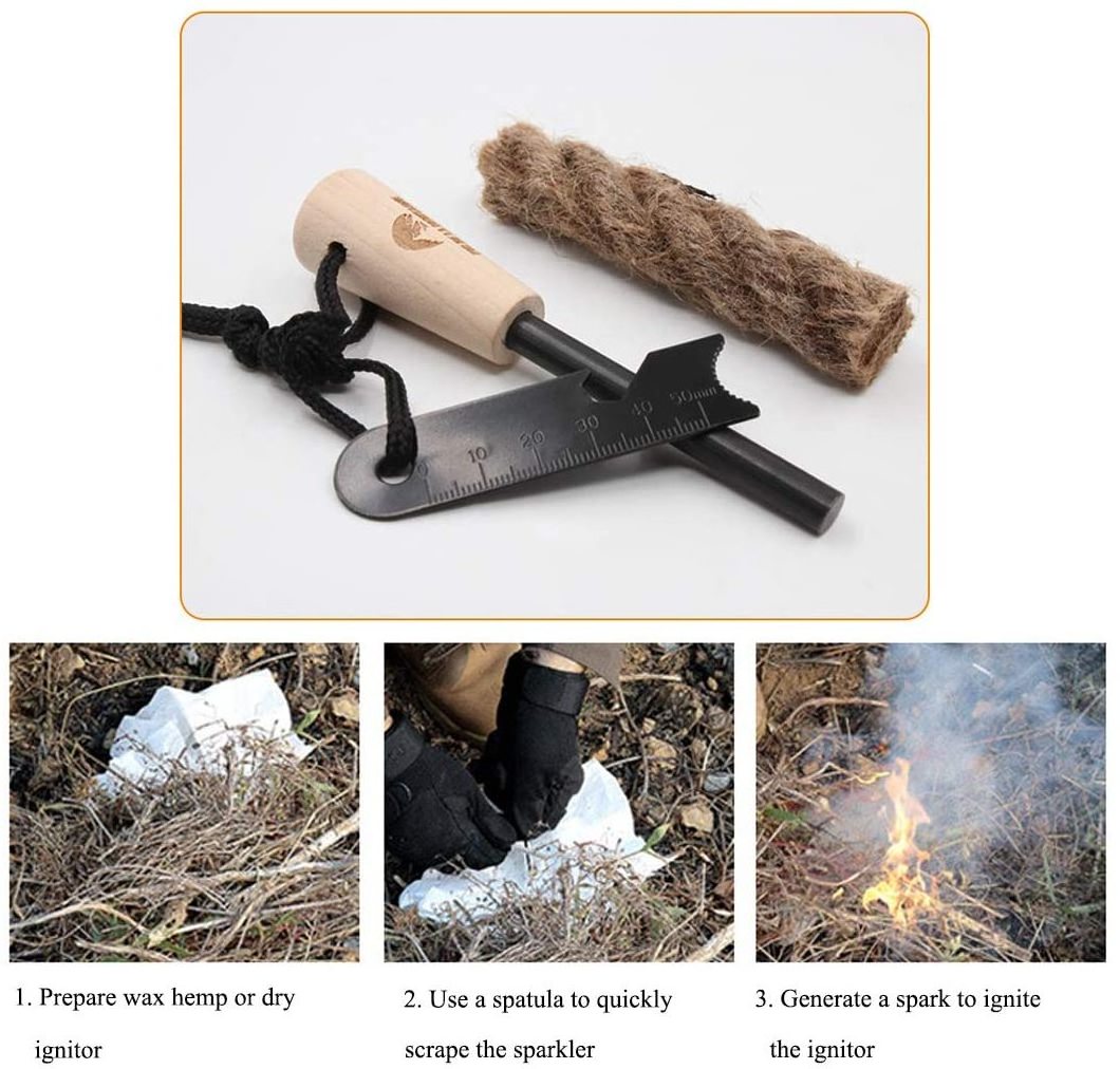 Camping emergency equipment Ferrocerium ferro Rods Flint and steel stone survival fire starter striker