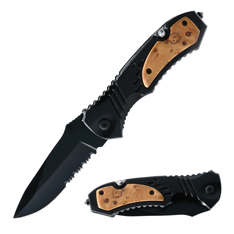 2023 Christmas gift other hand tools olive wood handle knife outdoor camping survival tactical folding pocket hunting