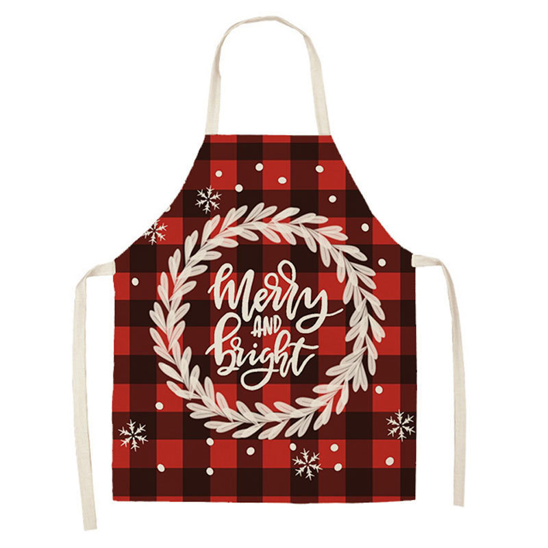 In Stock Red Merry Christmas Apron Kitchen New Year Christmas Gifts Aprons For Kitchen Cooking Accessories