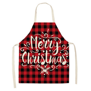 In Stock Red Merry Christmas Apron Kitchen New Year Christmas Gifts Aprons For Kitchen Cooking Accessories