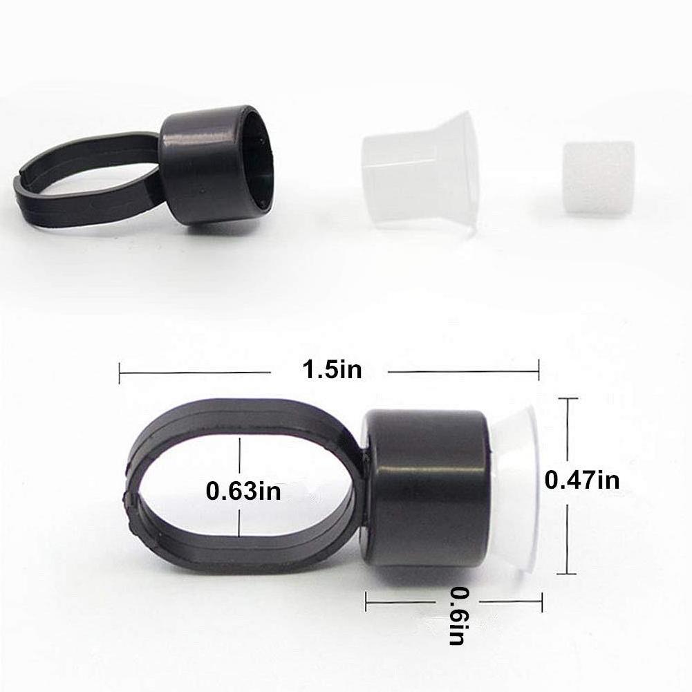 100Pcs Disposable Tattoo Ink Cup With Sponge Pigment Cup Ring Eyelash Extension Tray Glue Holder Permanent Makeup Accessories