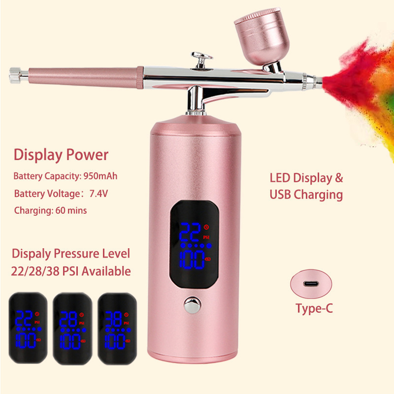 High Quality Tattoos Airbrush Kit Portable USB Rechargeable Hair Nail Paint Makeup Spray Gun