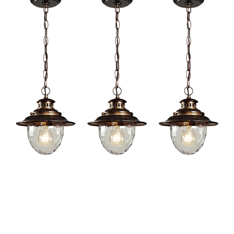 Vintage Style industrial pendant light Energy saving bulb suspended glass black nordic chandelier pendant light fixture