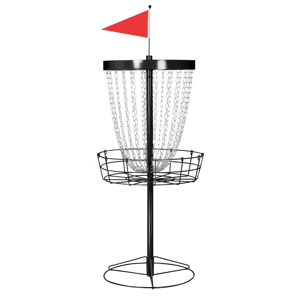 24 chains portable metal Flying disc golf basket for outdoor practice