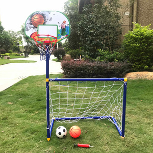 Kids Mini Plastic Basketball Hoop 2 in 1 Basketball Stand with Football Goal Soccer Goals