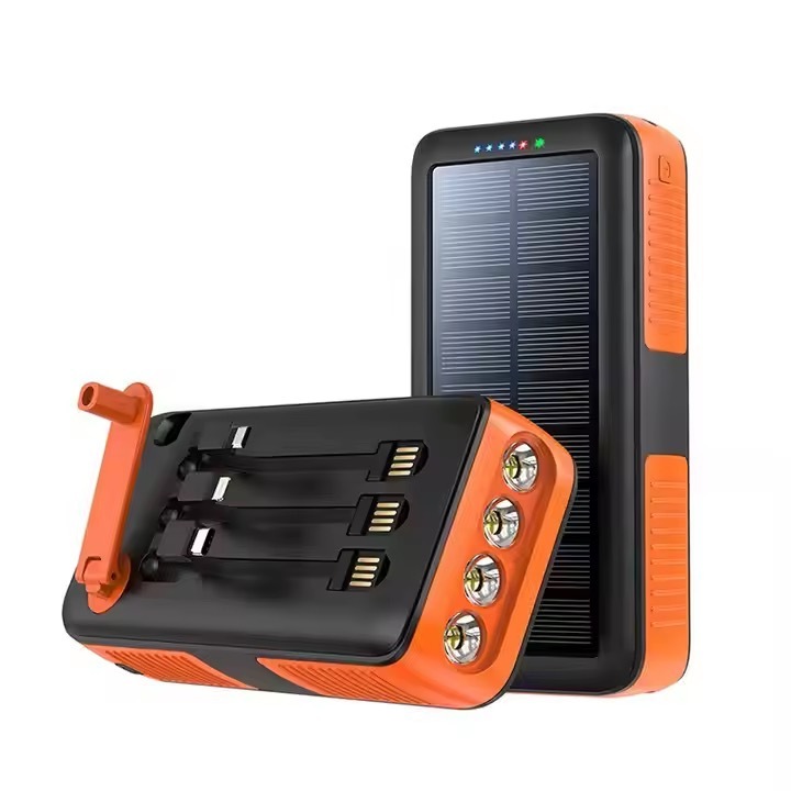 Portable Solar Panel Charger Solar Panel Power Bank 30000mAh PD 22.5W Qi Fast Charging Waterproof Solar Powerbank