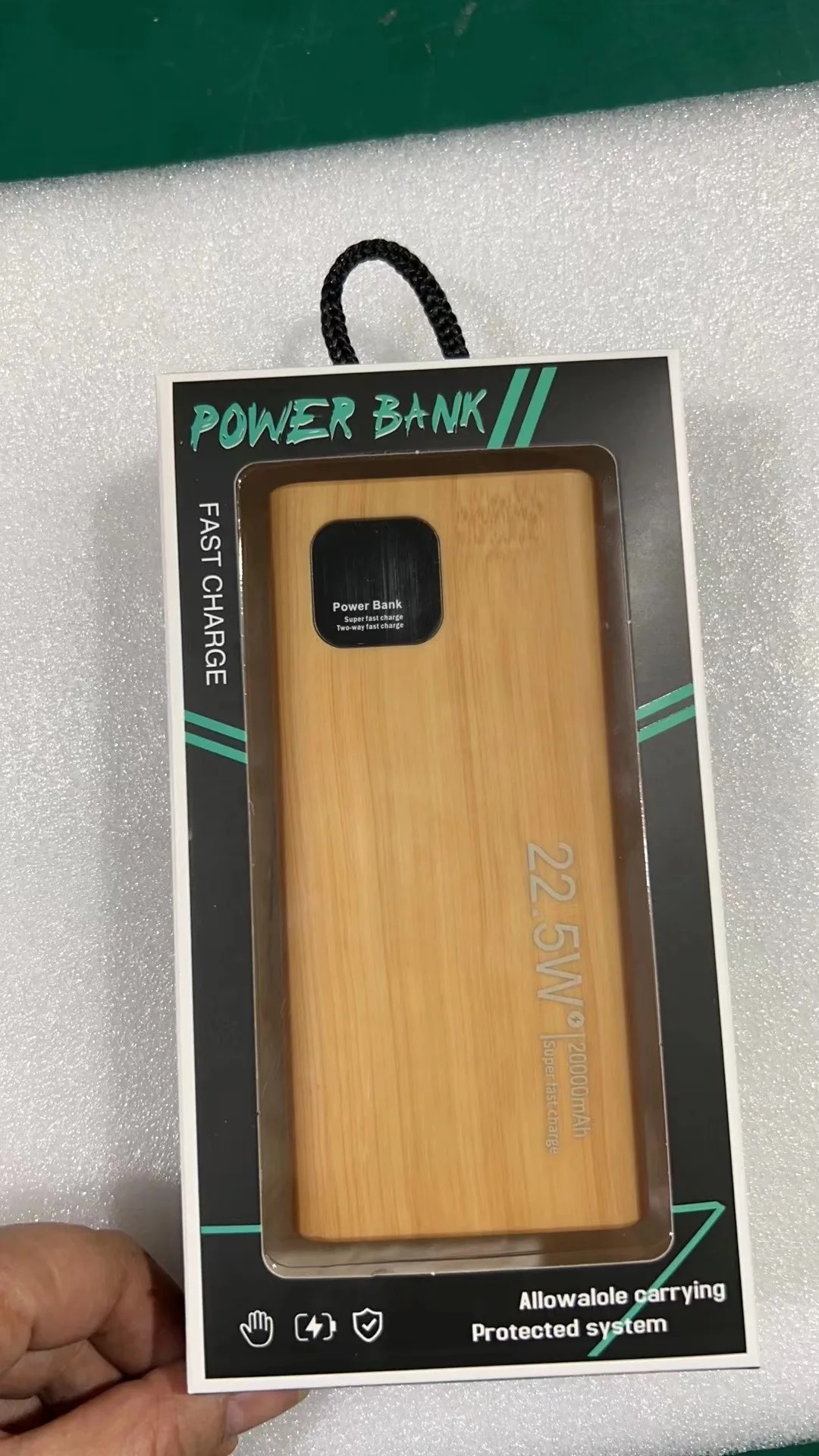 2024 Best Sellers Odm Eco Friendly Fast Charging Pd 22.5w Wooden Mobile Portable Wood Powerbank 20000mah Bamboo Power Bank