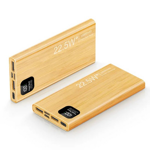 2024 Best Sellers Odm Eco Friendly Fast Charging Pd 22.5w Wooden Mobile Portable Wood Powerbank 20000mah Bamboo Power Bank