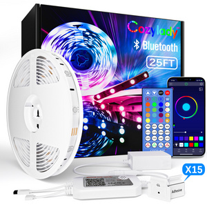 25FT 7.5M 3535 RGB Changing Music Sync Ambient Decoration for Home Room Bluetooth Smart LED Strip Light