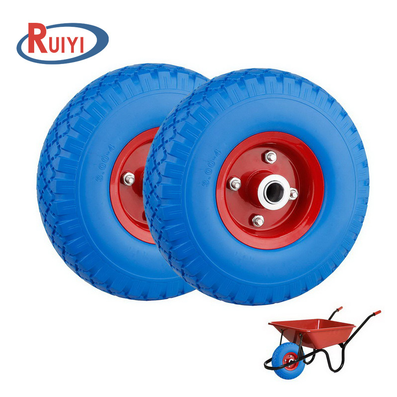 pu foams flat free wheel for wheelbarrow All threads no air inflation