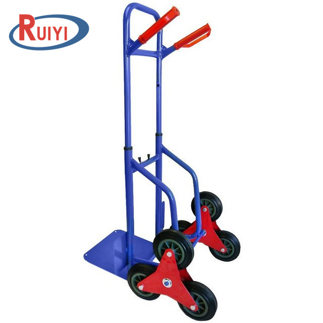 Telescopic Hand Cart Stair Climber Foldable Hand Trolley Steel with Six Wheels Stair Climbing Hand Truck Dolly