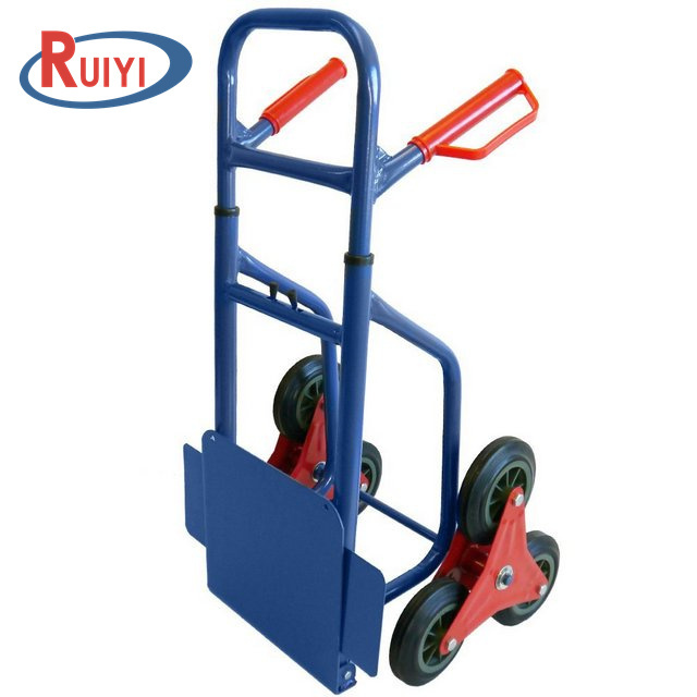 Telescopic Hand Cart Stair Climber Foldable Hand Trolley Steel with Six Wheels Stair Climbing Hand Truck Dolly