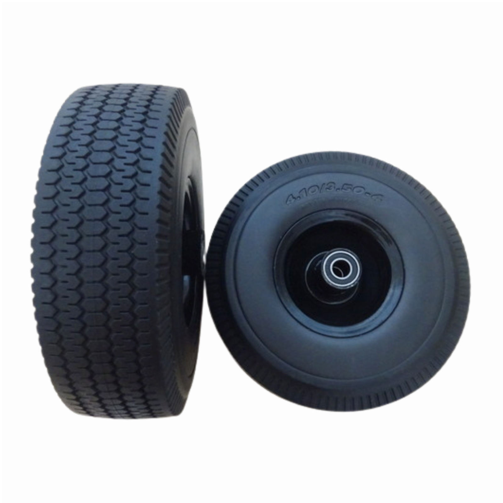 Hand Truck Cart Wheels Polyurethane 4.10/3.50-4 Tire 10 inch Proof Polyurethane Flat Free Wheels PU Foam