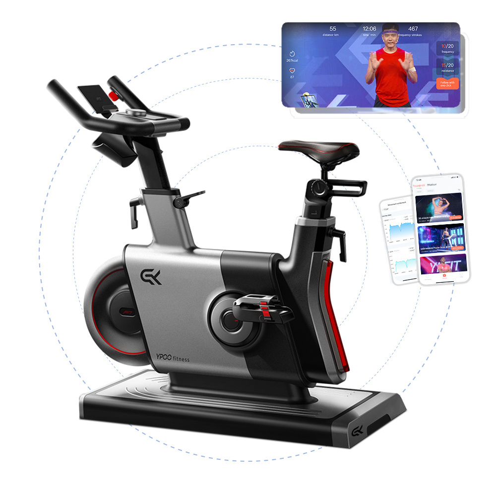 YPOO new profesional  home exercise smart magnetic spin bike fitness indoor spinning cycling bike with YPOOFIT APP