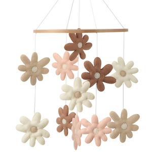 Daisy baby mobile nursery felt flower mobile pastel  floral nursery decor