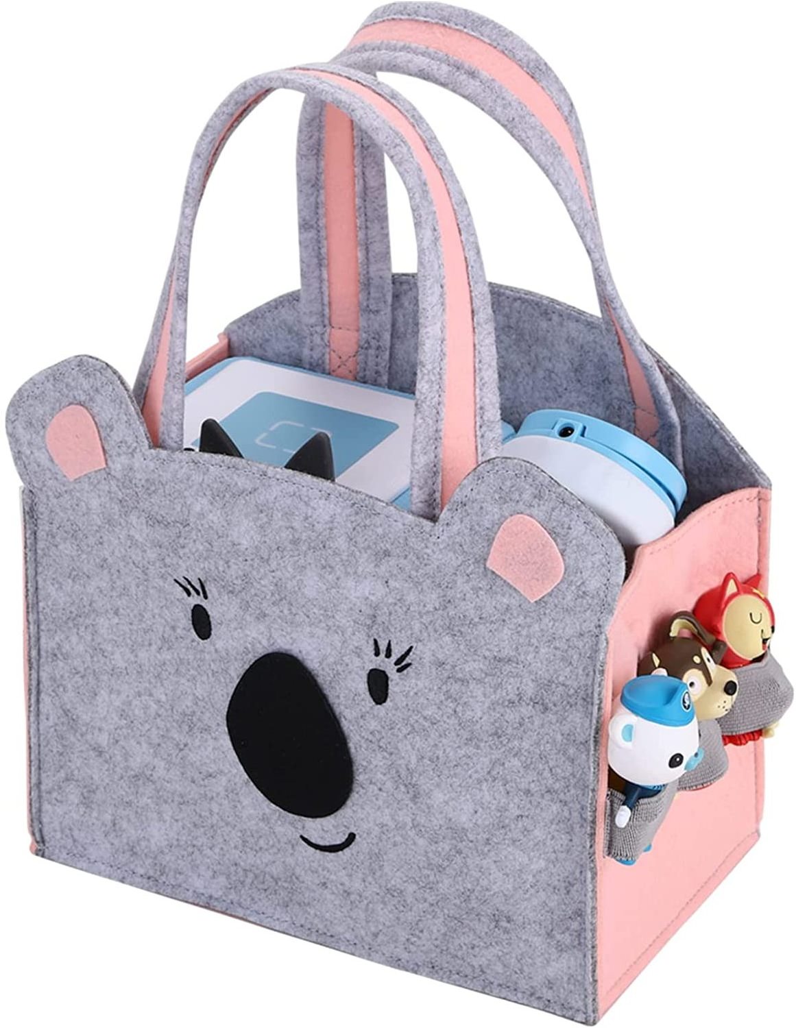 Wholesale felt cartoon handbag animal design cartoon felt bag kids felt cartoon bag