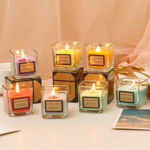 Free Samples Factory New Direct Glass Soy Wax Aromatherapy Candles Flameless Jewelry Gifts Jar Colored Candle Scented Candles