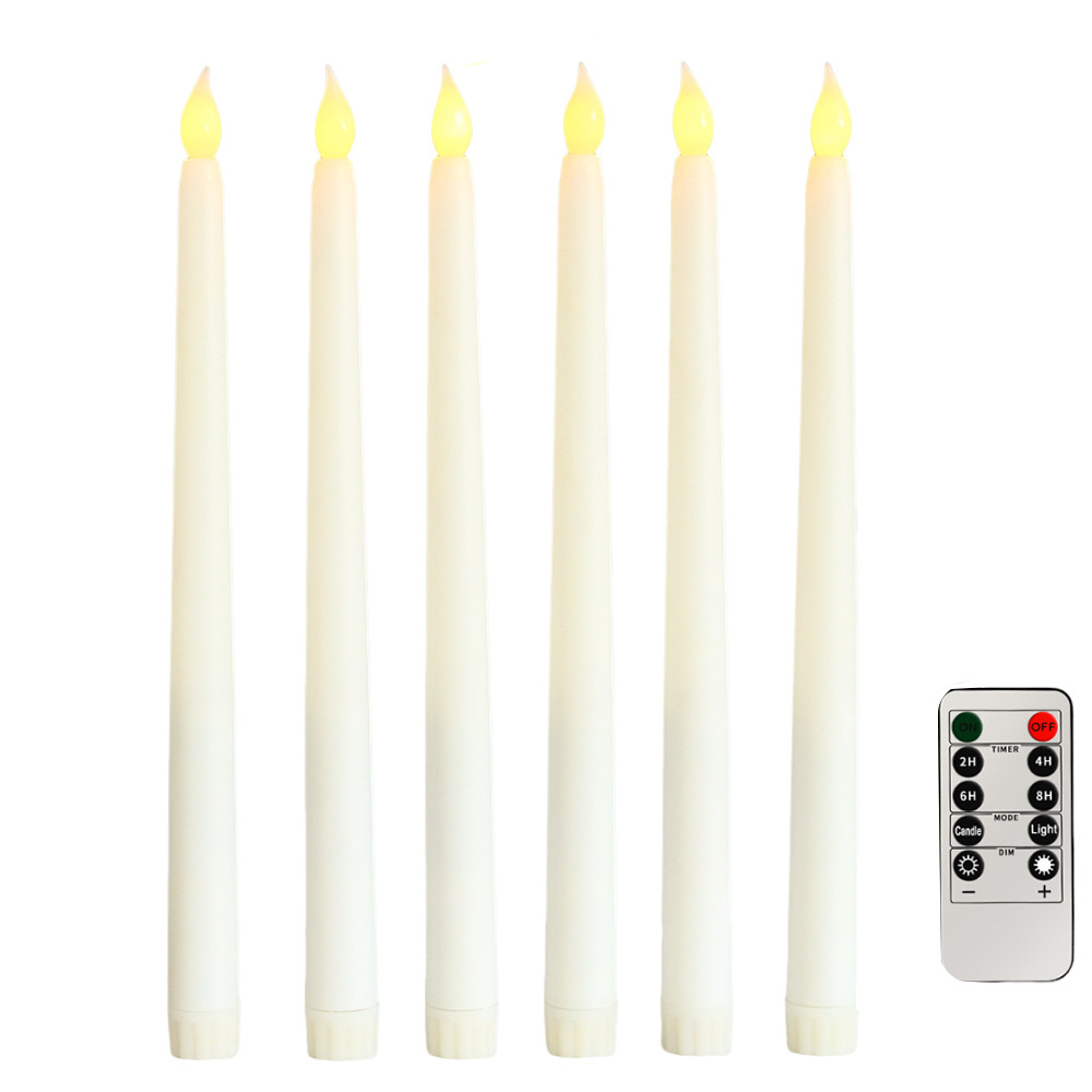 Flameless Taper Candles with Timer Battery Operated LED Flickering 3D Flame Real Wax Window Candle