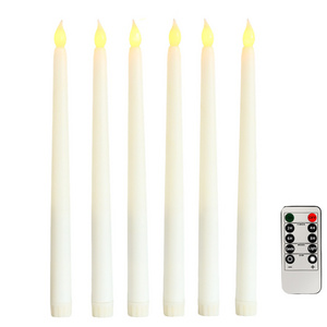 Flameless Taper Candles with Timer Battery Operated LED Flickering 3D Flame Real Wax Window Candle