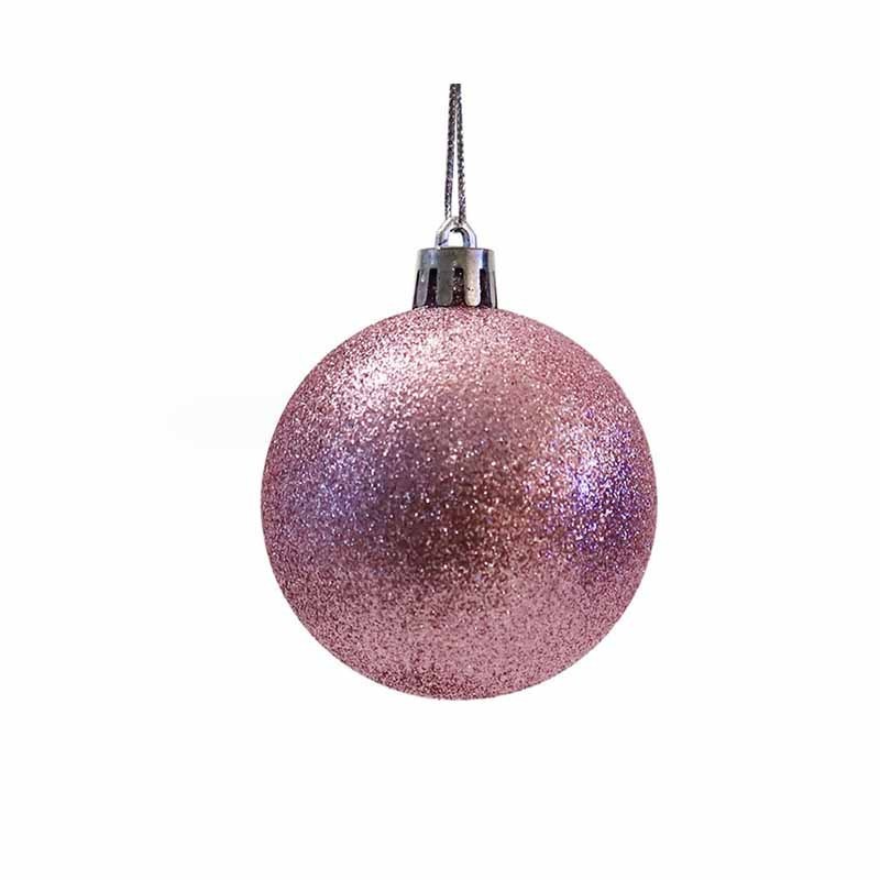 Hot Sale Christmas Decoration Xmas Ornament Plastic Glitter Shatterproof Decorative Round Hanging Christmas Ball