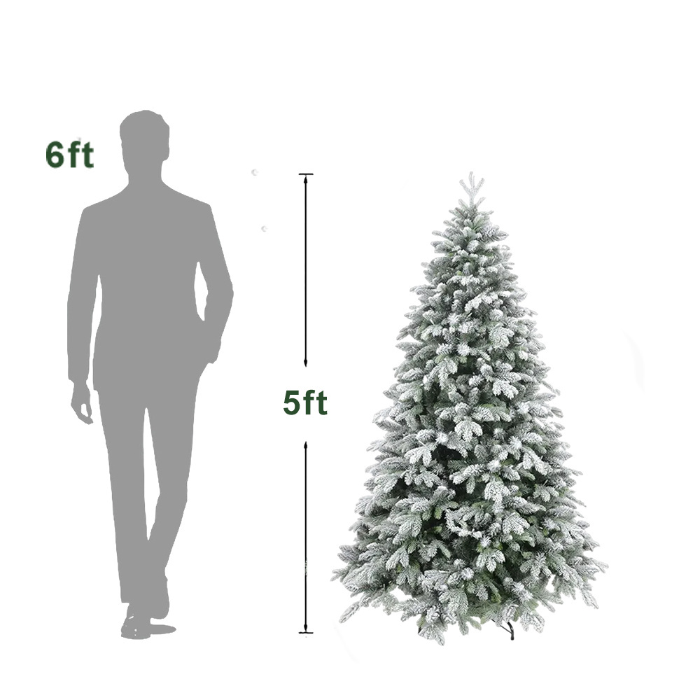 Manufacturer Wholesale Modern 5ft 7ft PVC Unlit Flocked The Big Snow White Artificial Christmas Tree