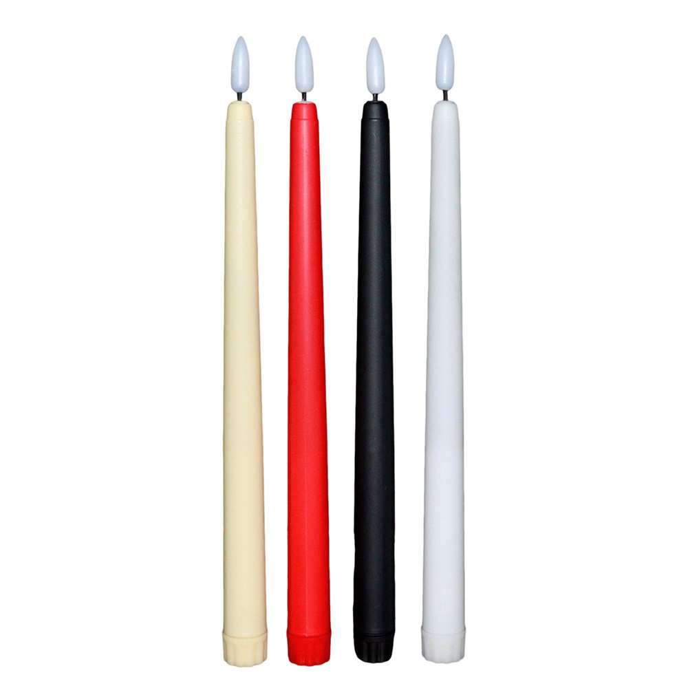 Flameless Taper Candles with Timer Battery Operated LED Flickering 3D Flame Real Wax Window Candle