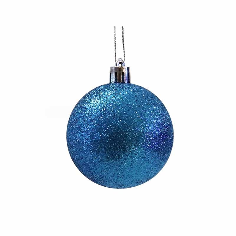 Hot Sale Christmas Decoration Xmas Ornament Plastic Glitter Shatterproof Decorative Round Hanging Christmas Ball