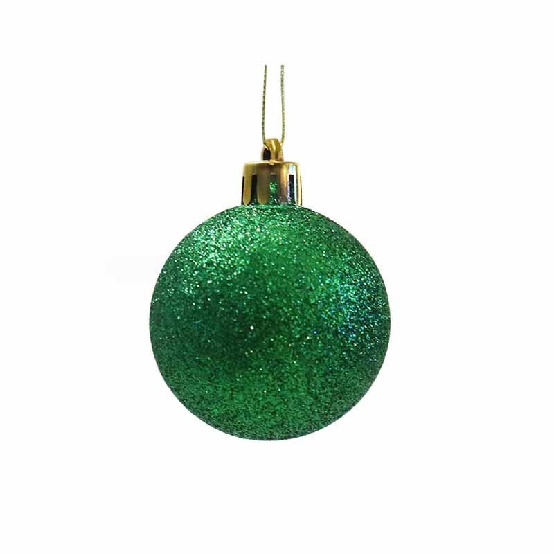 Hot Sale Christmas Decoration Xmas Ornament Plastic Glitter Shatterproof Decorative Round Hanging Christmas Ball