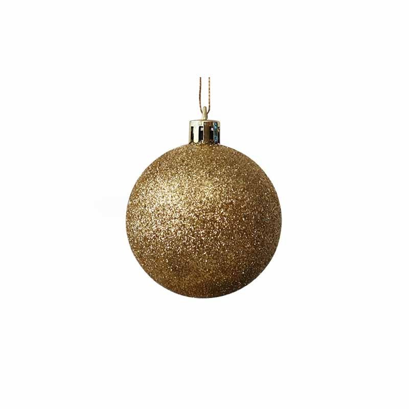 Hot Sale Christmas Decoration Xmas Ornament Plastic Glitter Shatterproof Decorative Round Hanging Christmas Ball