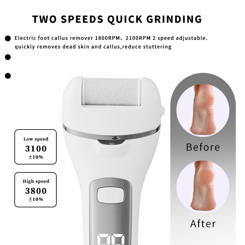 New Electric Foot Grinder USB Charging Digital Display Pedicure Skin Grinder Remove Dead Skin Callus Remover