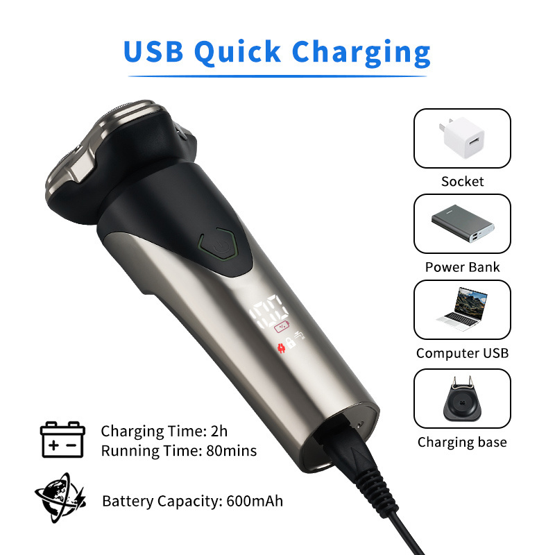 Electric Shaver Men USB Rechargeable Cordless Electric Shaver For Men Waterproof Machine