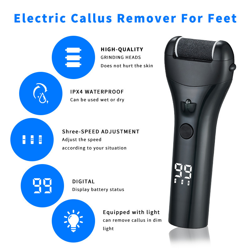 Factory Direct Sales Wireless Professional Pedicure Care Machine Waterproof Callus Remover Electronic Foot File