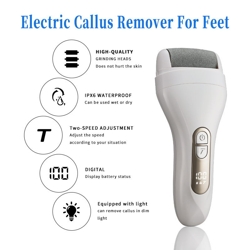 2024 Wholesale Customized New Electric Foot Peeling Rasp Scrubber Remover Callus Trimmer